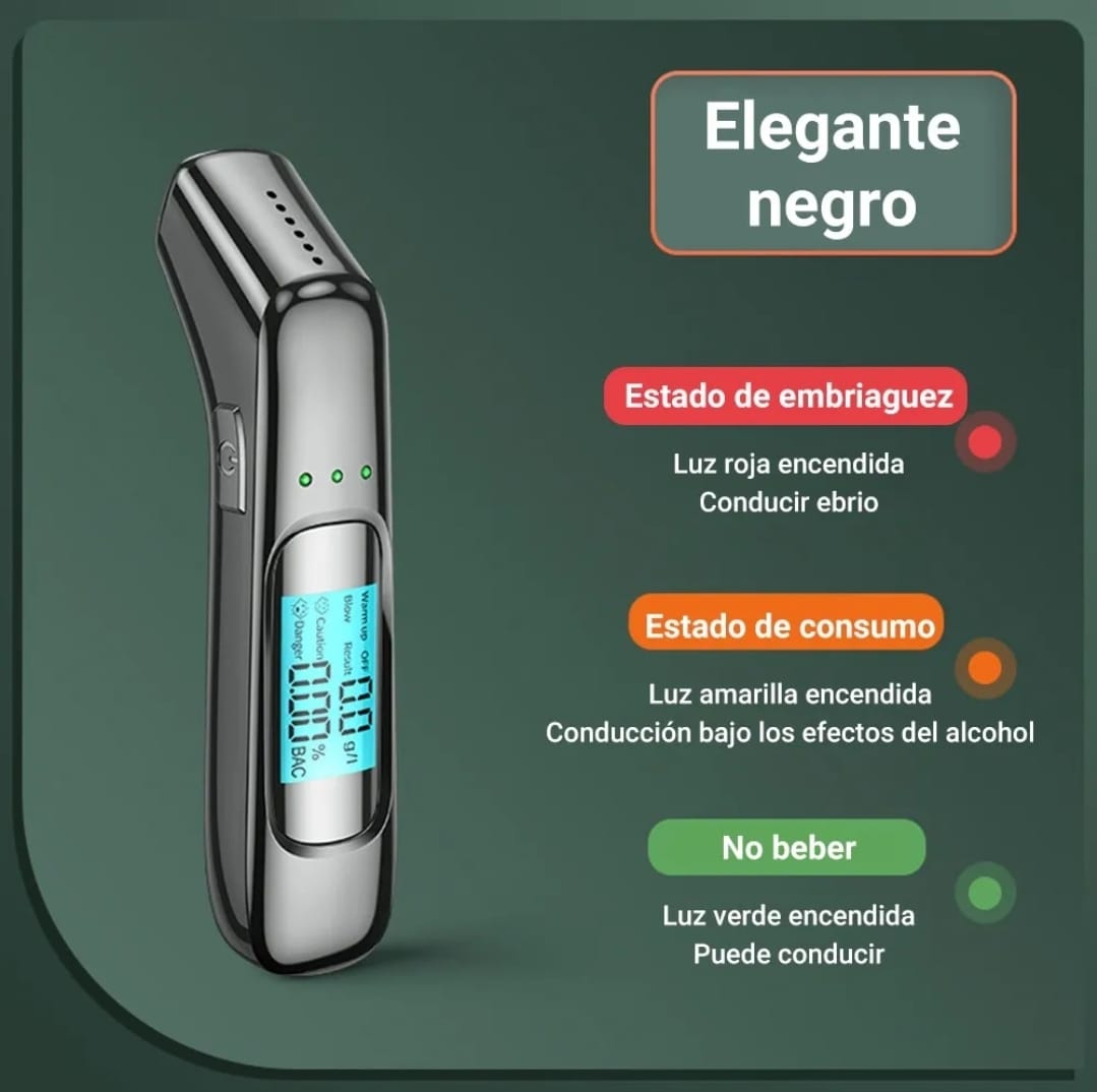 Alcoholímetro Digital Lcd Probador De Alcohol Sin Contacto