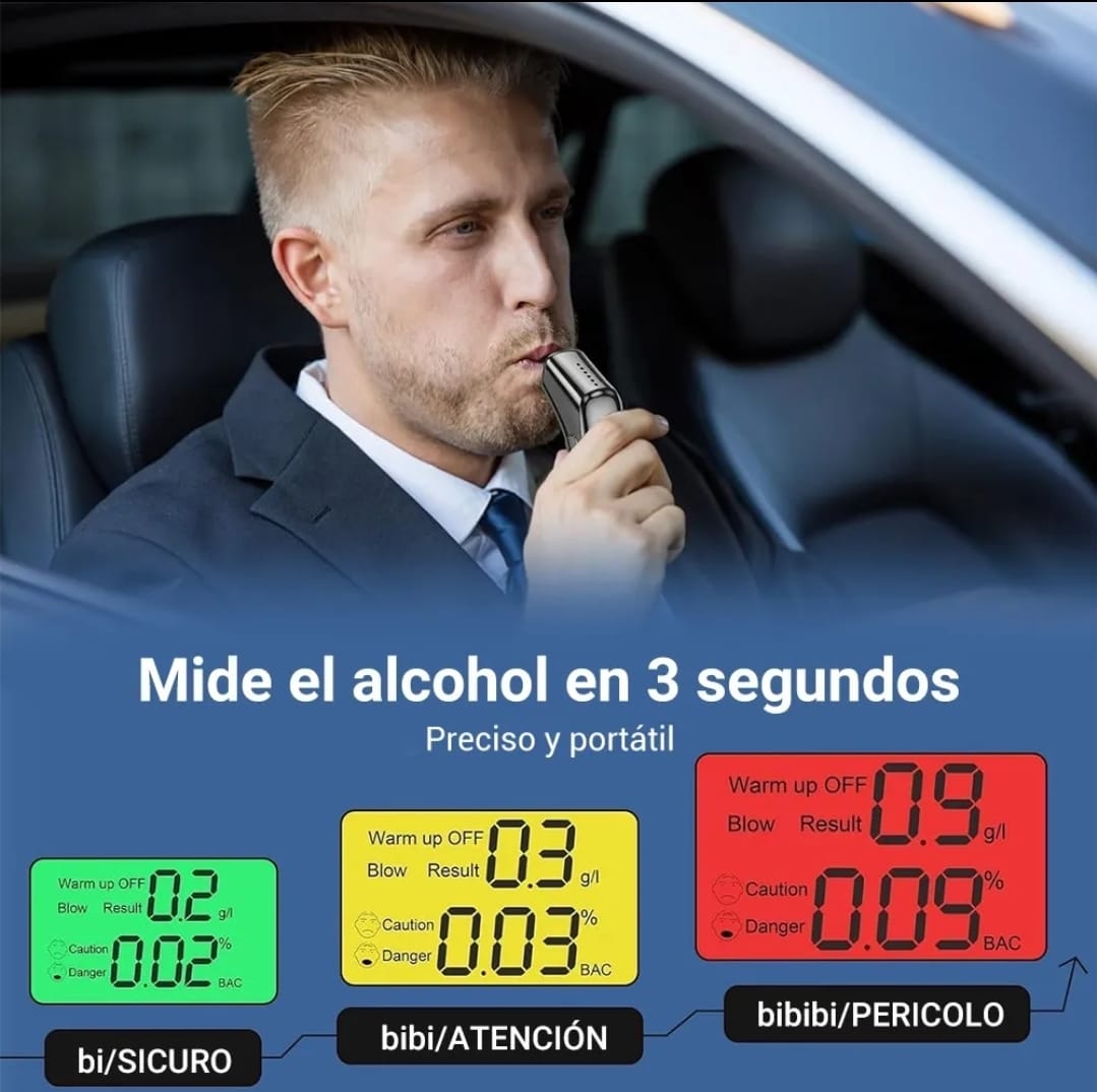 Alcoholímetro Digital Lcd Probador De Alcohol Sin Contacto