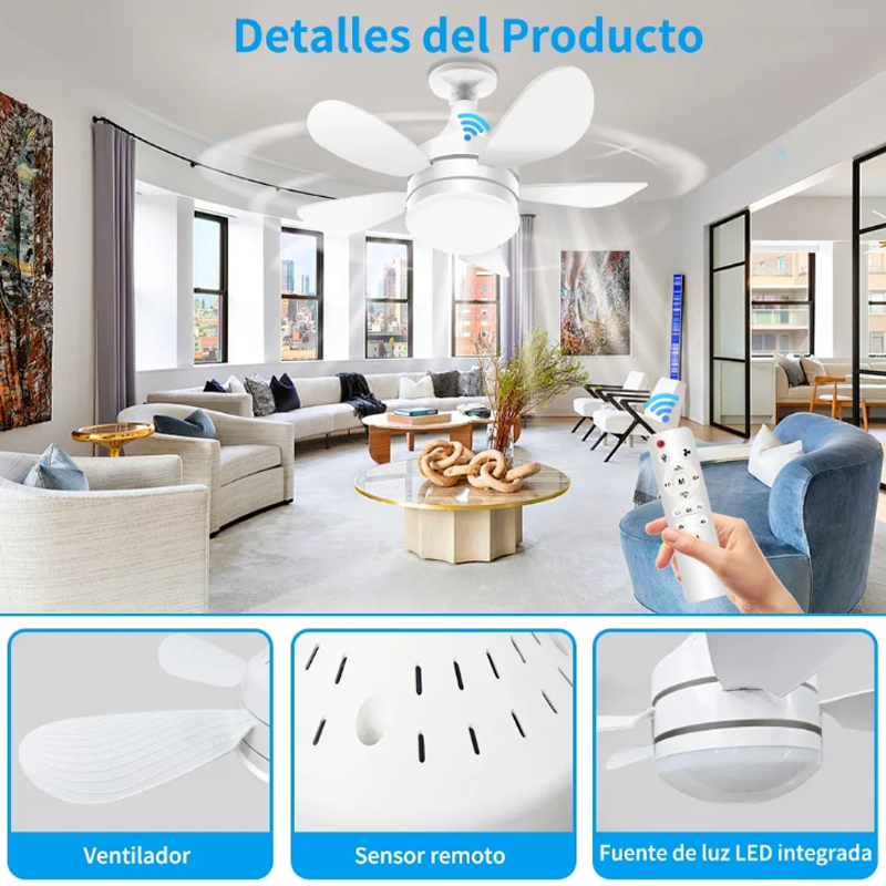 Ventilador De Techo Con Luz Led 5 velocidades Y Control Remoto