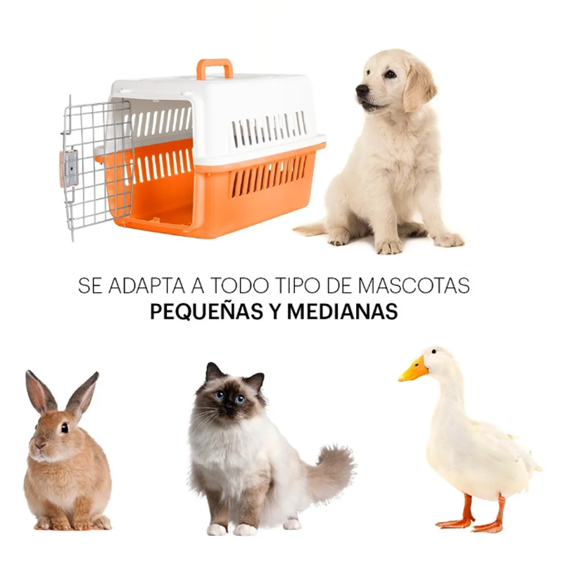 Jaula Transportadora Portatil Perro Gato Conejo Mascota