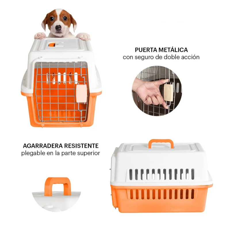 Jaula Transportadora Portatil Perro Gato Conejo Mascota