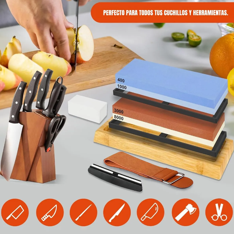 Kit Afilador De Piedra De Afilar - 400/1000 Y 3000/8000