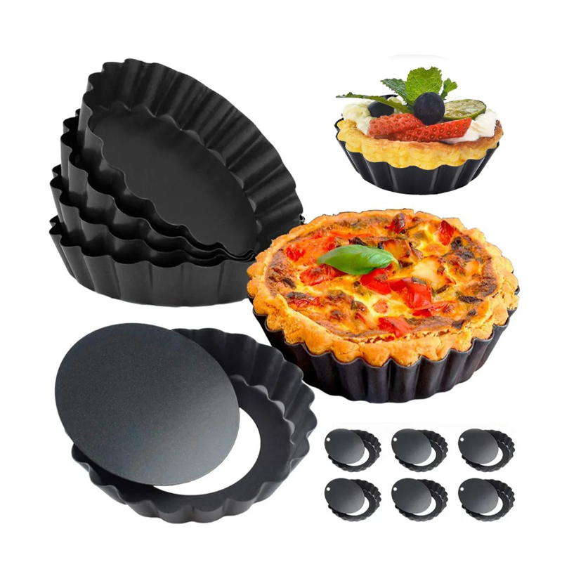 6 Molde Mini Pay Tarta Tartaleta Reutilizar Desmontable 10cm