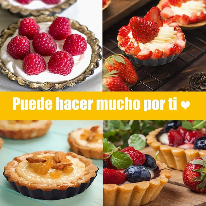 6 Molde Mini Pay Tarta Tartaleta Reutilizar Desmontable 10cm