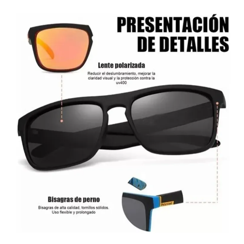 Lentes De Sol Deportivas Polarizadas Anti-uv Moda Hombre 4 pza
