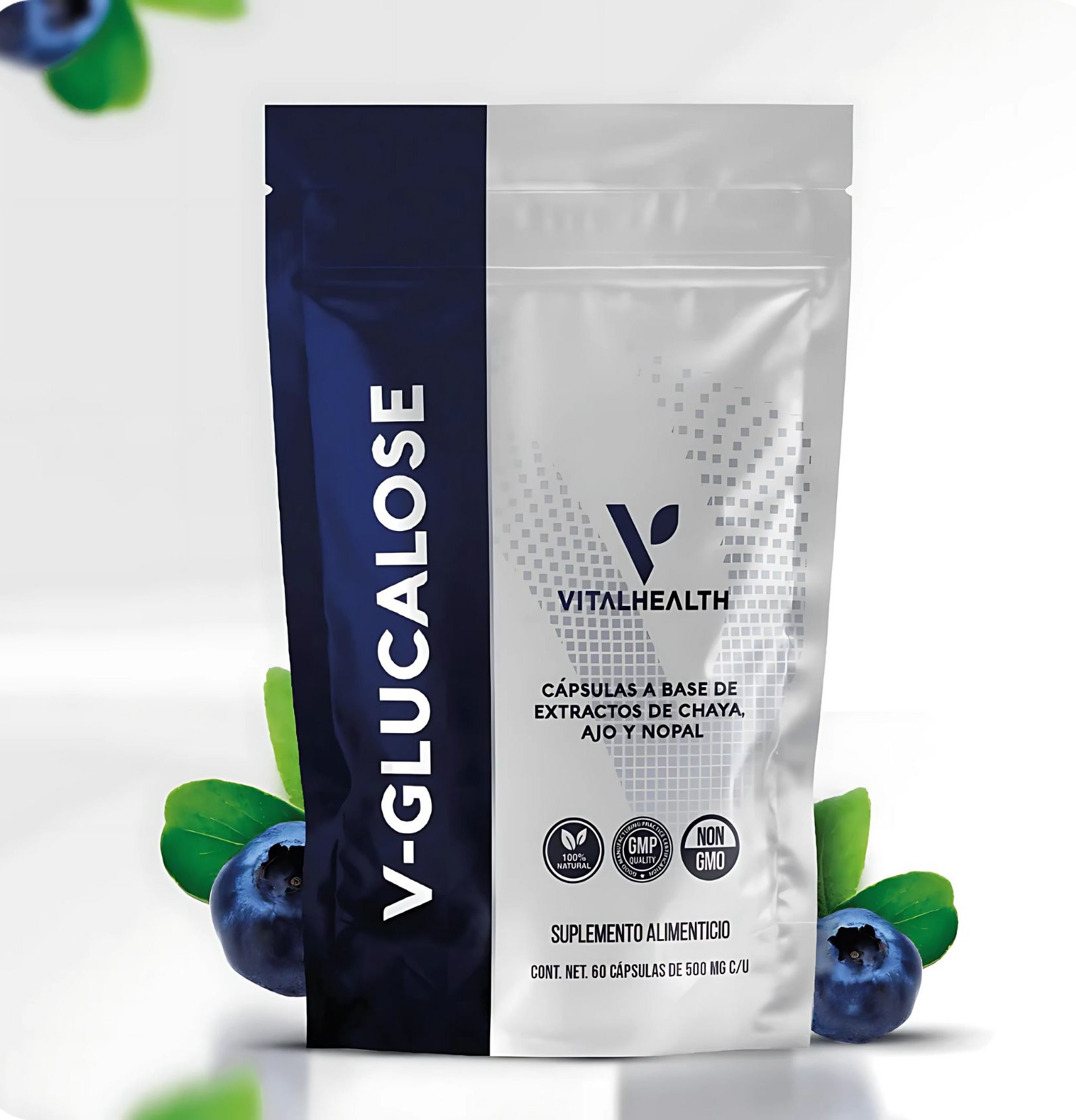 V-Glucalose VitalHealth 60 Cápsulas | Control Natural de Azúcar, Insulina y Metabolismo | 100% Natural