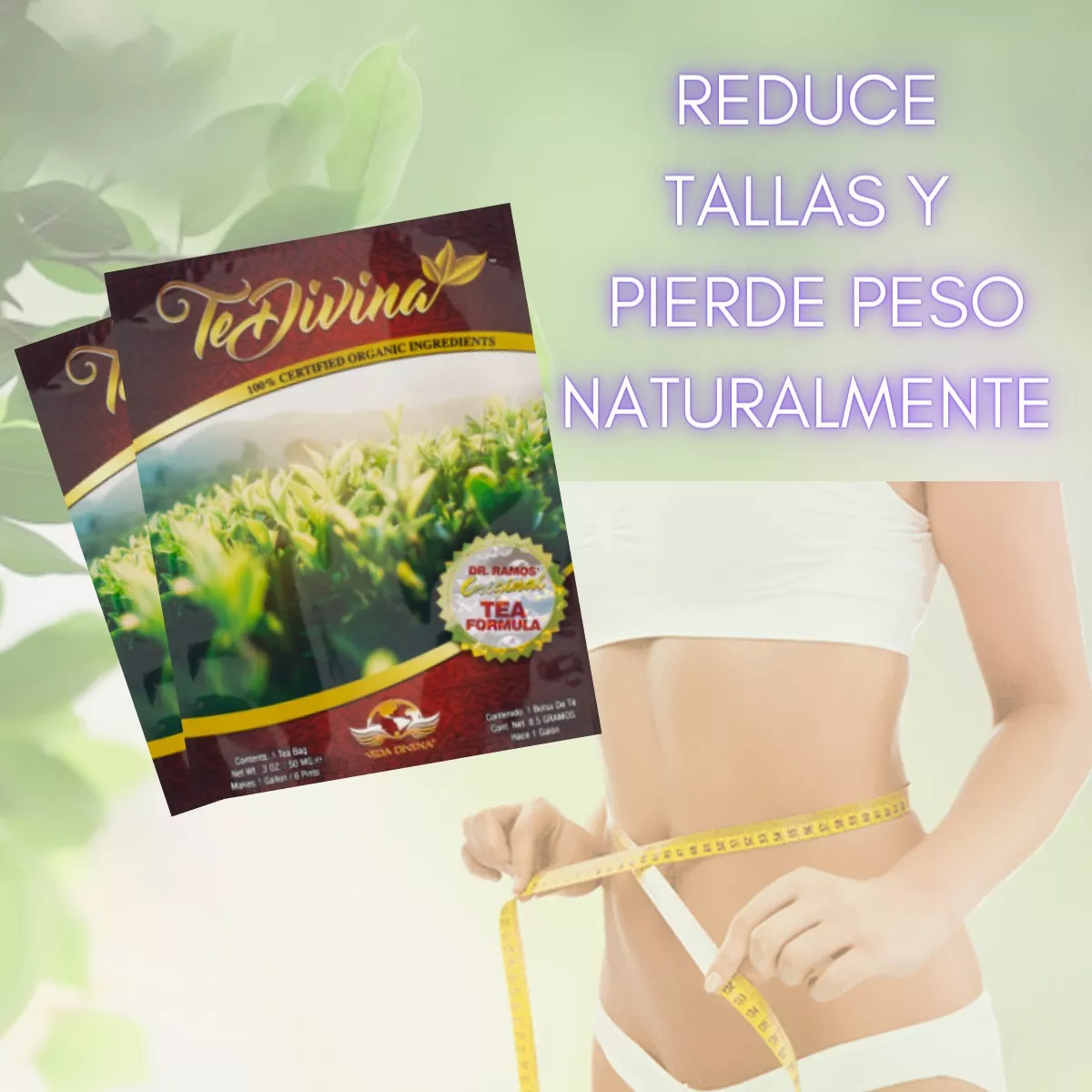 Té Divina Original 2 Sobres – Detox Natural para 2 Semanas – Vida Divina con 12 Hierbas Sin Cafeína