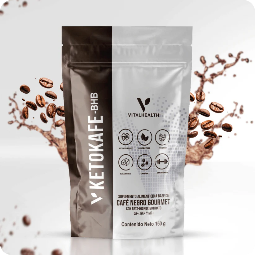KetoKafe VitalHealth Café Soluble Gourmet con Cetonas Exógenas BHB | Aumenta Energía y Apoya Cetosis - 150g