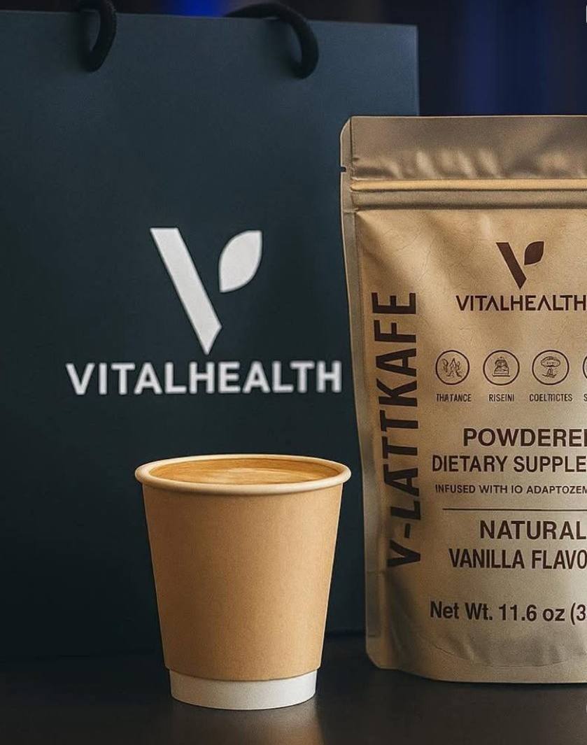 Café Latte VitalHealth con 10 Hongos Adaptógenos | Energía, Enfoque y Bienestar - 330g