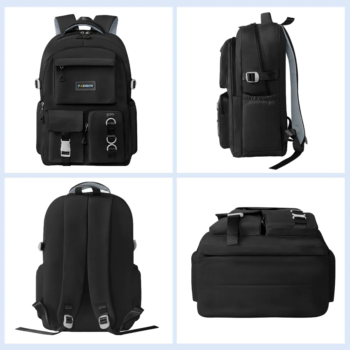 Mochila Negra Impermeable, Ligera y Funcional para el Dia a Dia con un Toque Urbano - Estilo que Te Acompaña