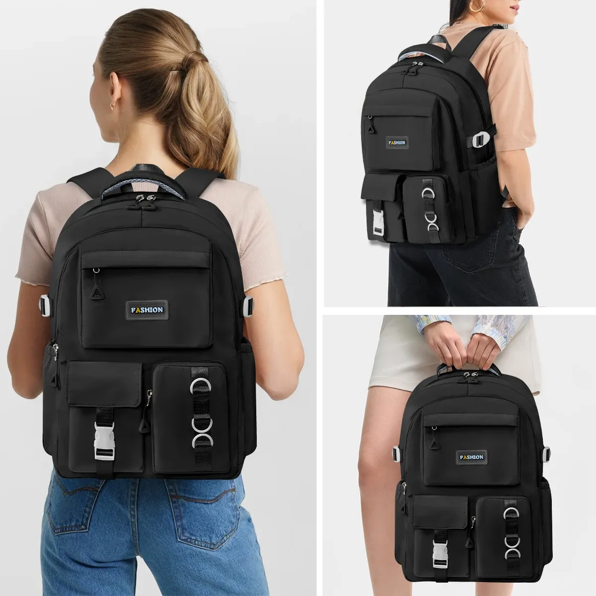 Mochila Negra Impermeable, Ligera y Funcional para el Dia a Dia con un Toque Urbano - Estilo que Te Acompaña