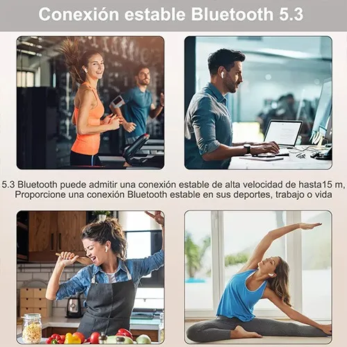 Audifonos Inalambricos Bluetooth Auriculares In Ear Color Negro Hifi Hd Pantalla Digital Led Cancelacion de Ruido 2 Pz