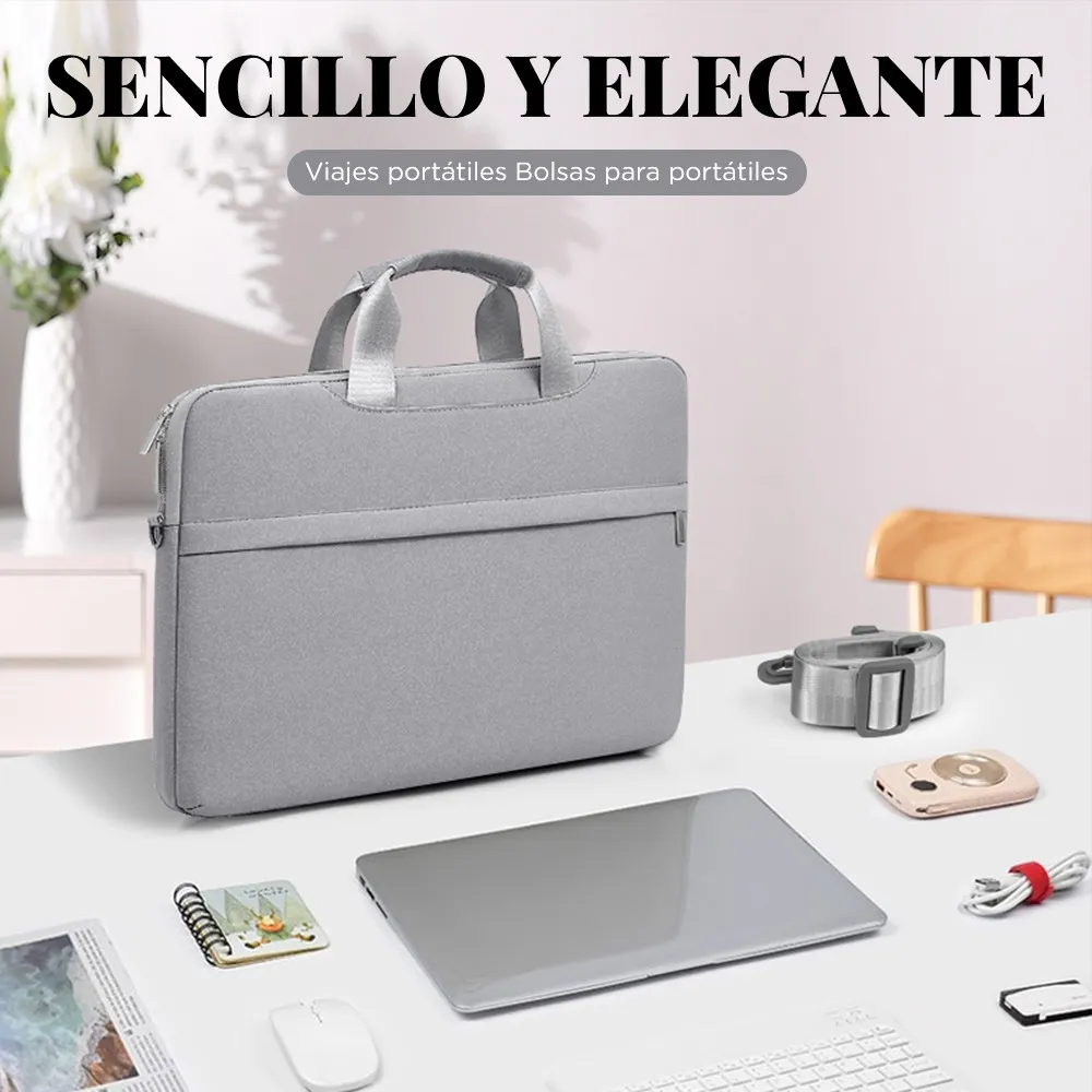 Funda para Laptop Protector para Computadora 13.3 In Tipo Maletin Portatil Multifuncional y Resistente Color Gris