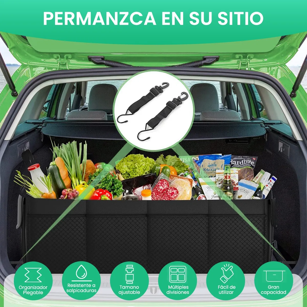 Caja Organizador de Cajuela para Auto Coche Carro Ajustable Portatil para Accesorios y Herramientas
