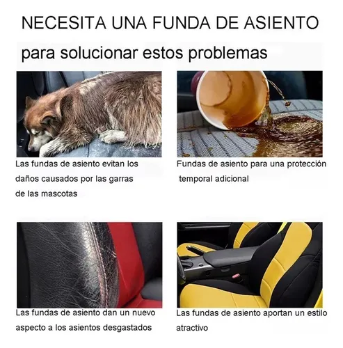 Cubre Asientos Fundas para Asientos Universales de Auto Coche Carro Juego Set Completo Color Negro con Azul