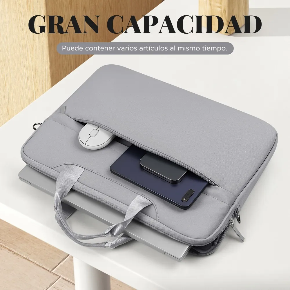 Funda para Laptop Protector para Computadora 13.3 In Tipo Maletin Portatil Multifuncional y Resistente Color Gris