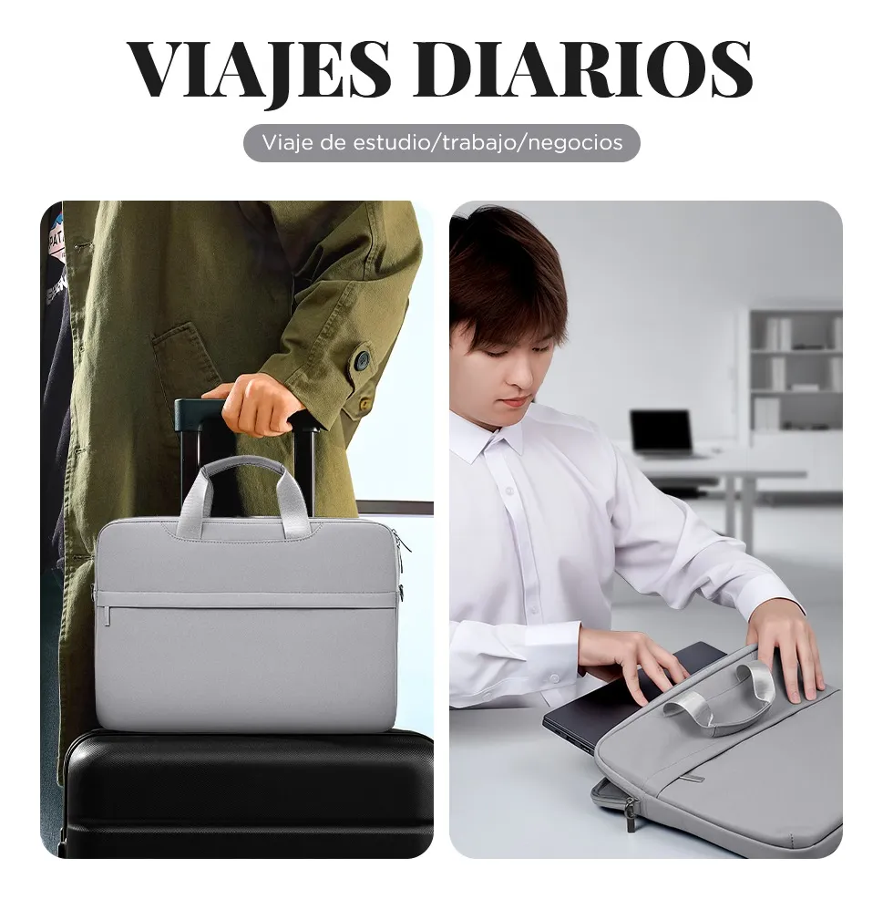 Funda para Laptop Protector para Computadora 13.3 In Tipo Maletin Portatil Multifuncional y Resistente Color Gris