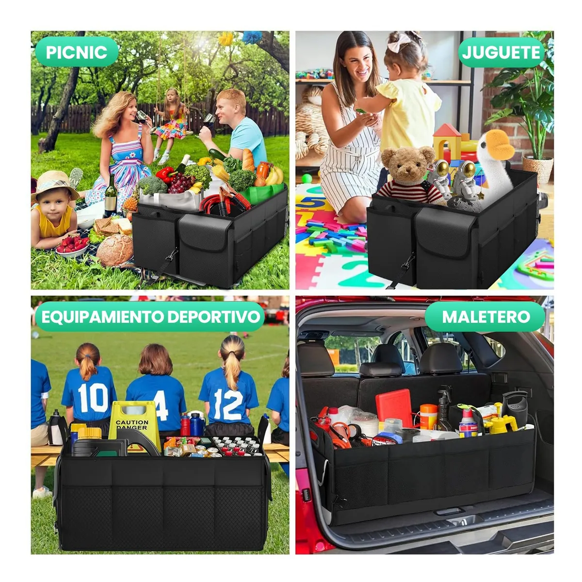 Caja Organizador de Cajuela para Auto Coche Carro Ajustable Portatil para Accesorios y Herramientas