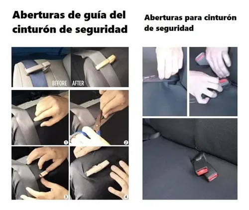 Cubre Asientos Fundas para Asientos Universales de Auto Coche Carro Juego Set Completo Color Negro con Azul