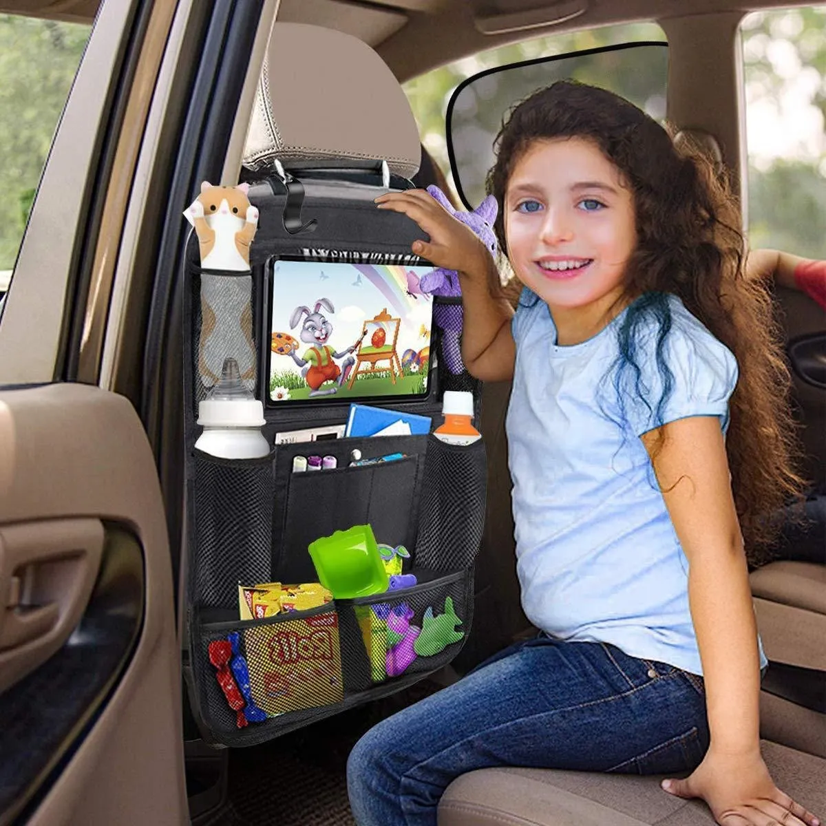 Organizador para Asiento Trasero de Auto Coche Carro Multifuncional Portatil y Plegable 2 Pz