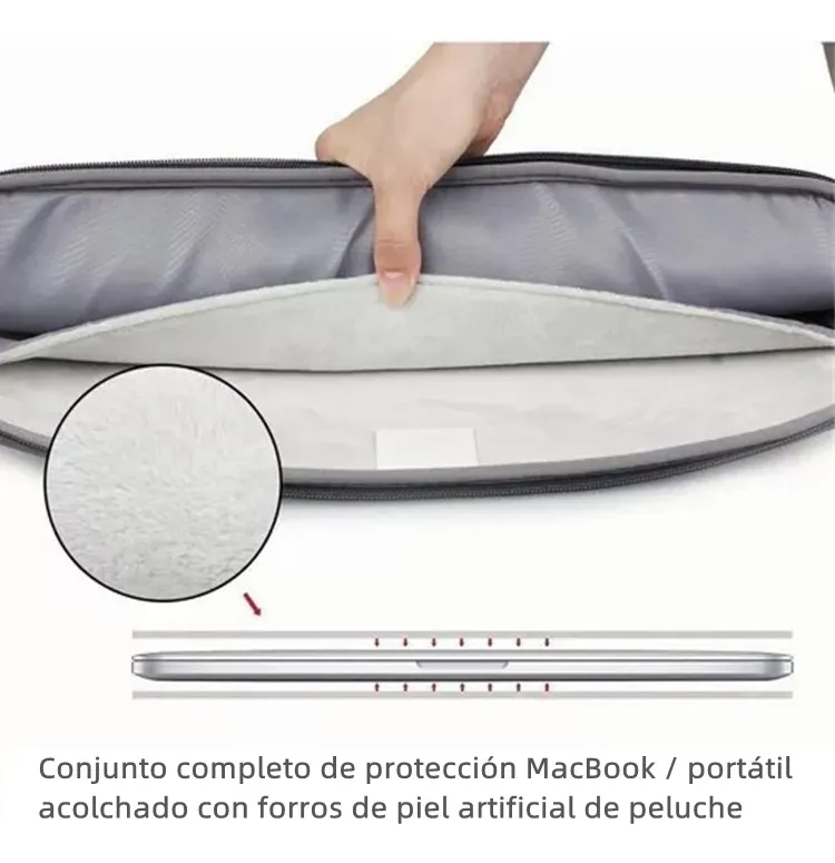 Funda para Laptop Protector para Computadora 15.6 In Tipo Bolsa Portatil Multifuncional y Resistente Color Gris