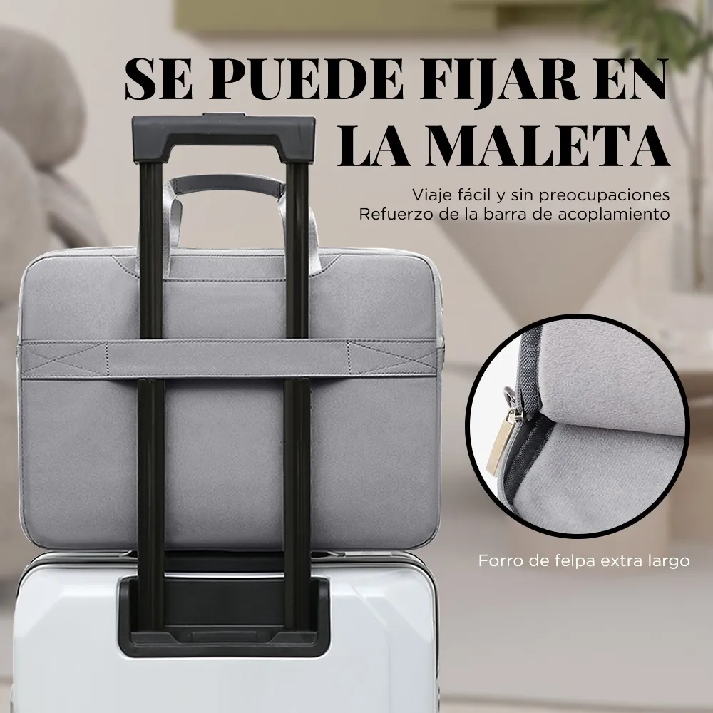 Funda para Laptop Protector para Computadora 13.3 In Tipo Maletin Portatil Multifuncional y Resistente Color Gris
