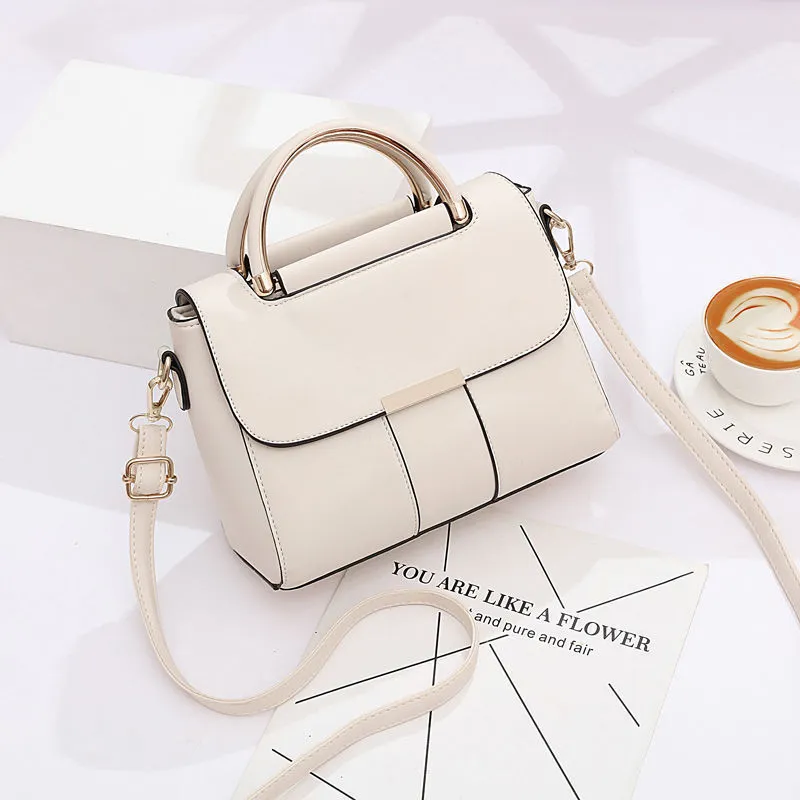 Bolsa de Mano Hombro Crossbody con Asas Moda Estilo Elegante Piel Sintetica para Dama Mujer Color Negro