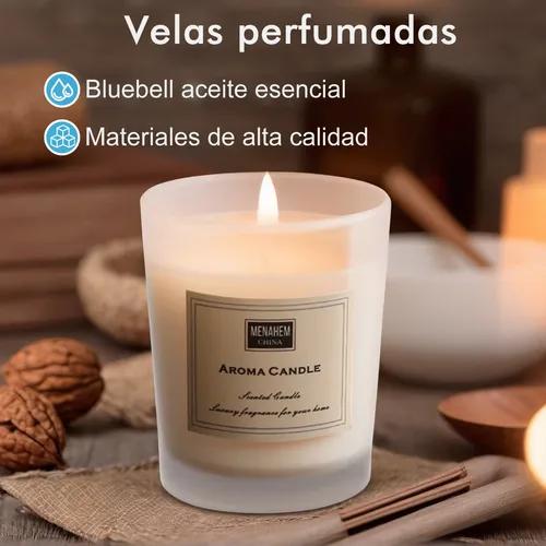 Vela Aromatica + Vaso Taza Acero Inoxidable y Mas Kit Set Spa de Lujo Caja de Regalo para Dama Mujer Color Azul