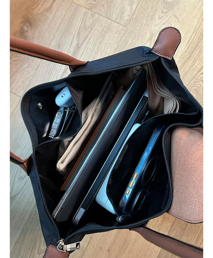 Bolso Tote Bag de Moda Longchamp Pliage Versatil y Elegante para Dama Mujer Color Negro