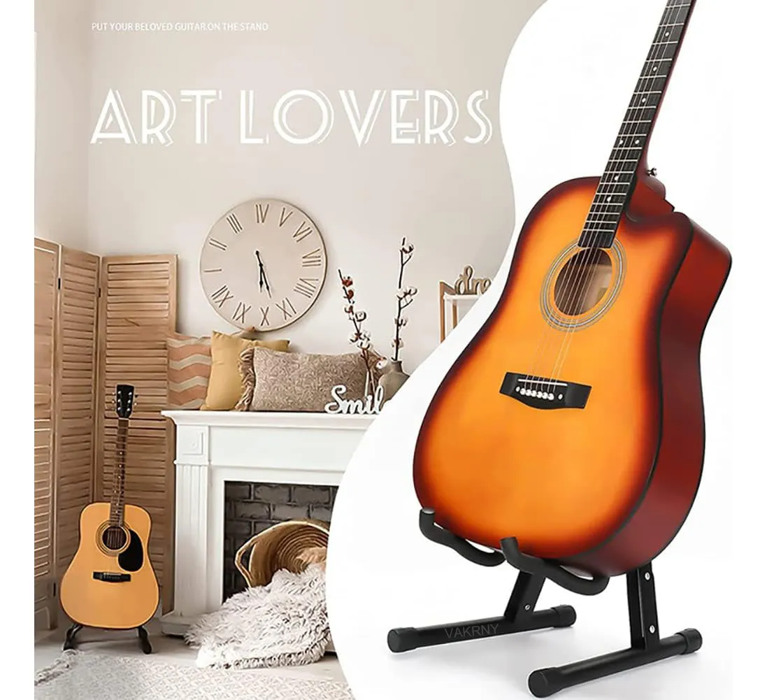 Base Plegable para Guitarra y Bajo Soporte Portatil Metalico con Espuma Protectora Antideslizante y Antirayaduras