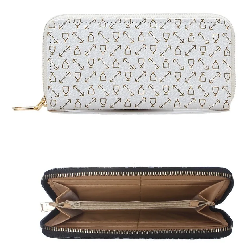 Set 6 Bolsas Mujer Cartera Estampada Moda Dama Cosmetiquera Bolso de Hombro con Asa Crossbody Color Beige