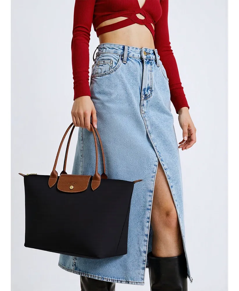 Bolso Tote Bag de Moda Longchamp Pliage Versatil y Elegante para Dama Mujer Color Negro