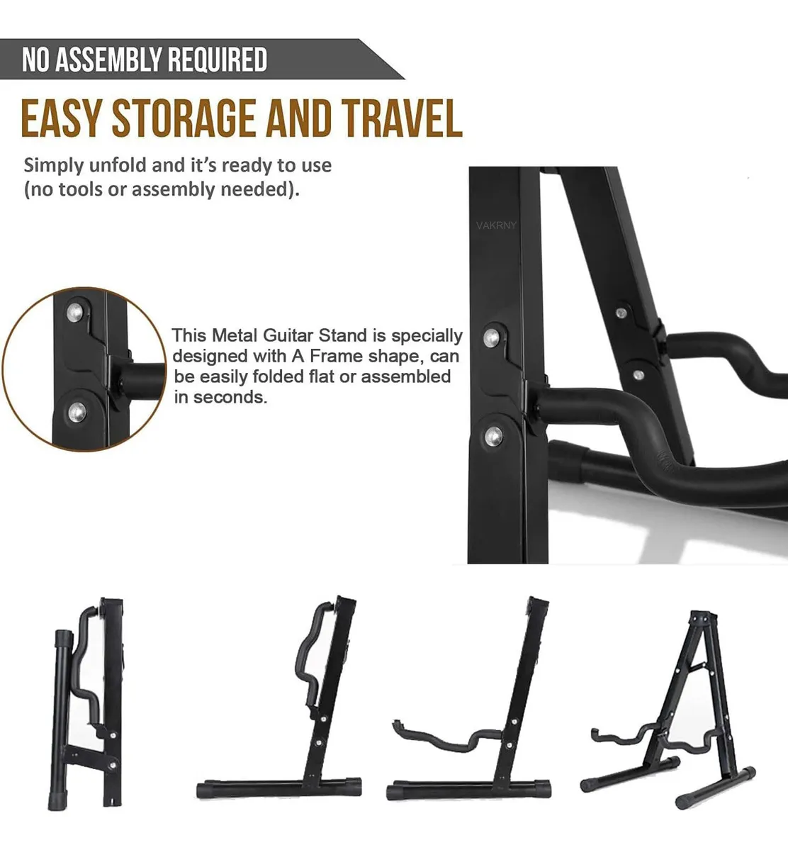 Base Plegable para Guitarra y Bajo Soporte Portatil Metalico con Espuma Protectora Antideslizante y Antirayaduras