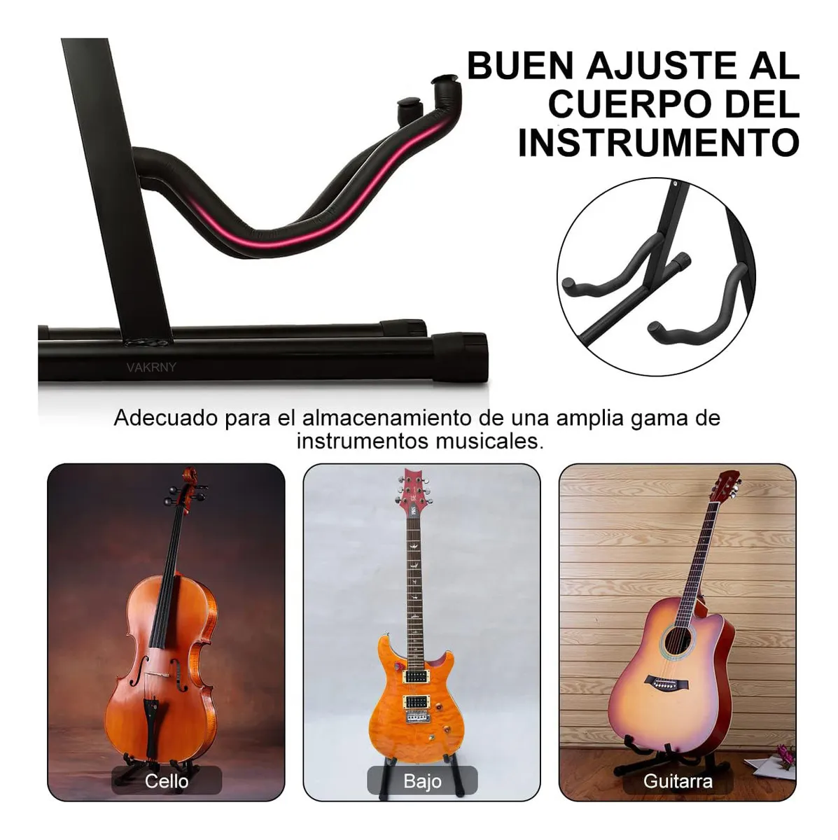 Base Plegable para Guitarra y Bajo Soporte Portatil Metalico con Espuma Protectora Antideslizante y Antirayaduras