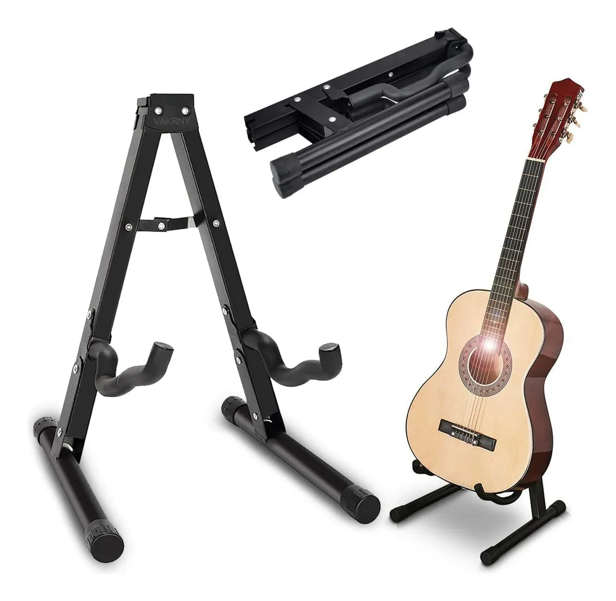 Base Plegable para Guitarra y Bajo Soporte Portatil Metalico con Espuma Protectora Antideslizante y Antirayaduras