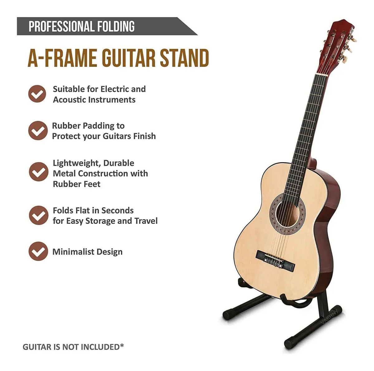 Base Plegable para Guitarra y Bajo Soporte Portatil Metalico con Espuma Protectora Antideslizante y Antirayaduras