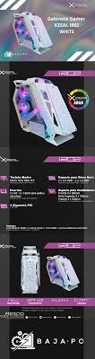 GABINETE GAMER XZEAL IR02/MICRO ATX/4 FAN ARGB/CRISTAL TEMPLADO/BLANCO