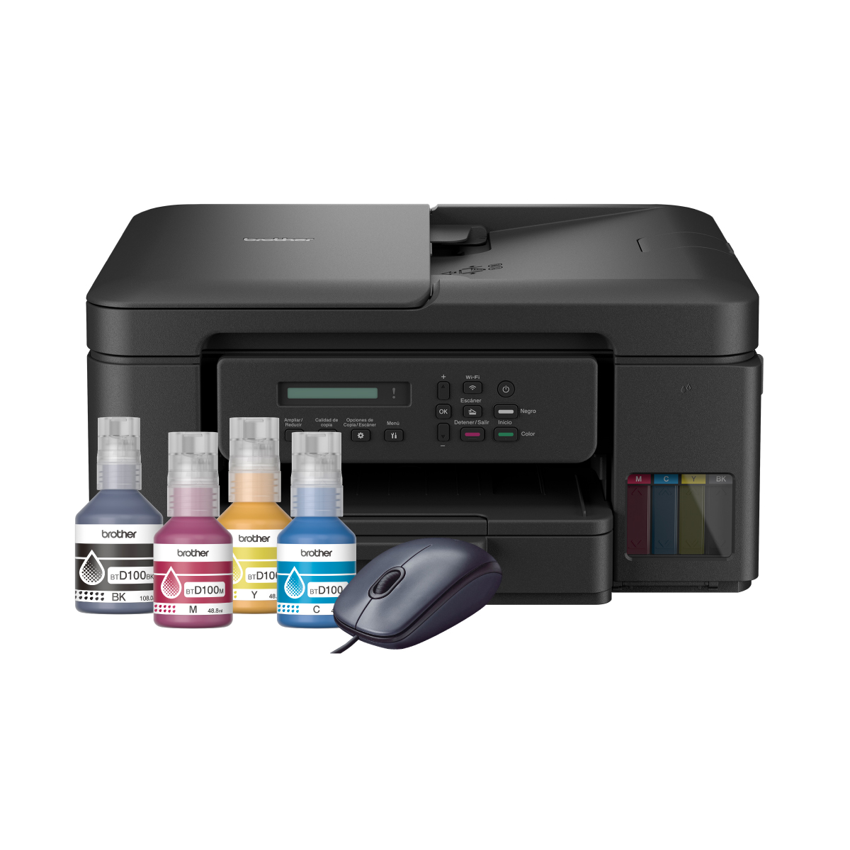 Multifuncional DCP-T730DW + Kit De Tintas (BK, C, M, Y) + Mouse Logitech M90