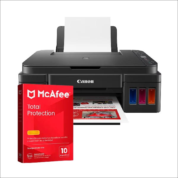 Multifuncional Canon G3110 Wifi + Antivirus McAfee Total Protección 10 Dispositivos (DIGITAL)   