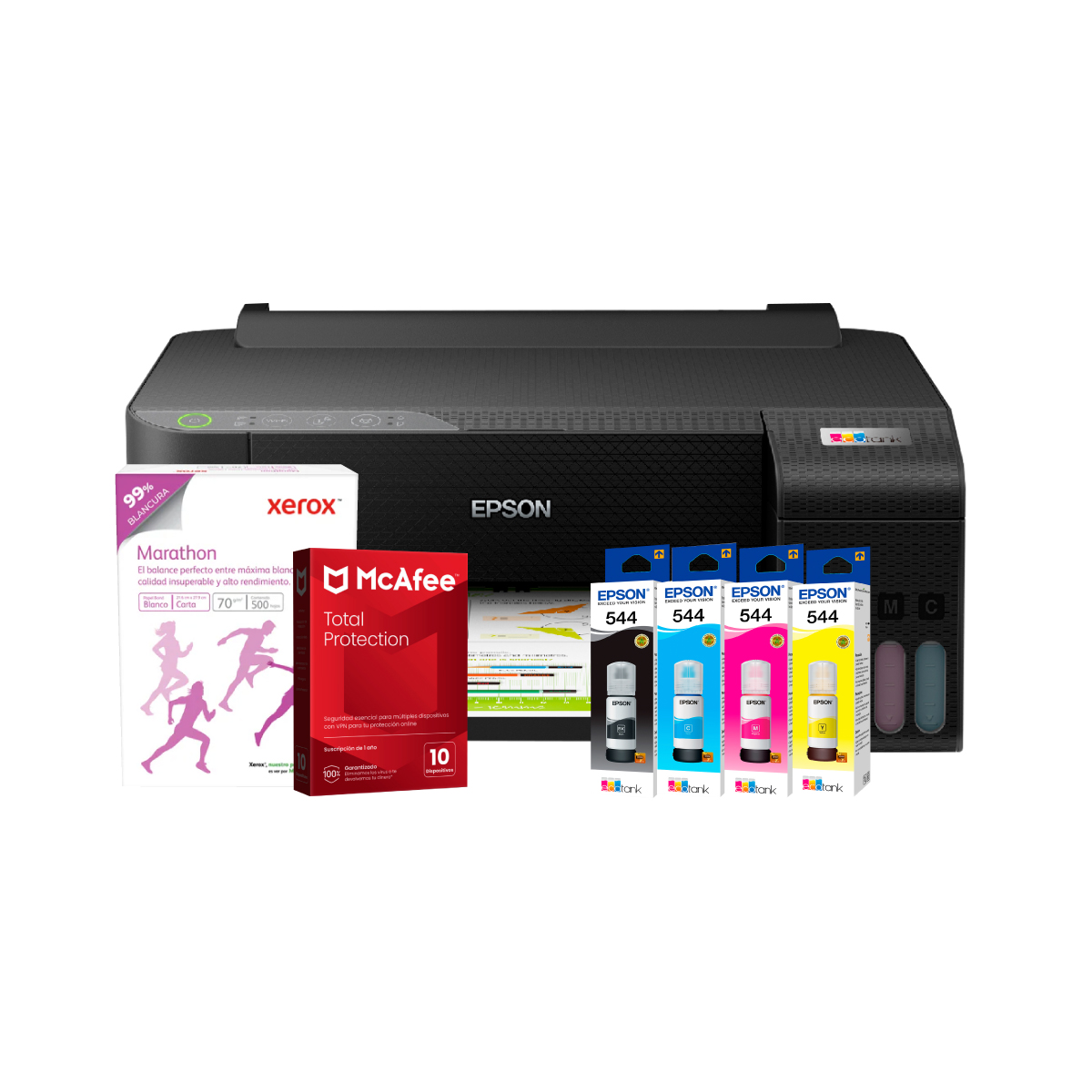 KIT IMPRESORA EPSON L1250 ECOTANK TINTA CONTINUA WI-FI + KIT DE TINTA ...