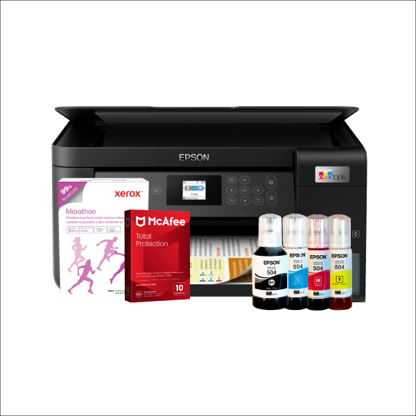 KIT MULTIFUNCIONAL EPSON L4260 ECOTANK WIFI/USB + KIT DE TINTA + PAPEL + ANTIVIRUS
