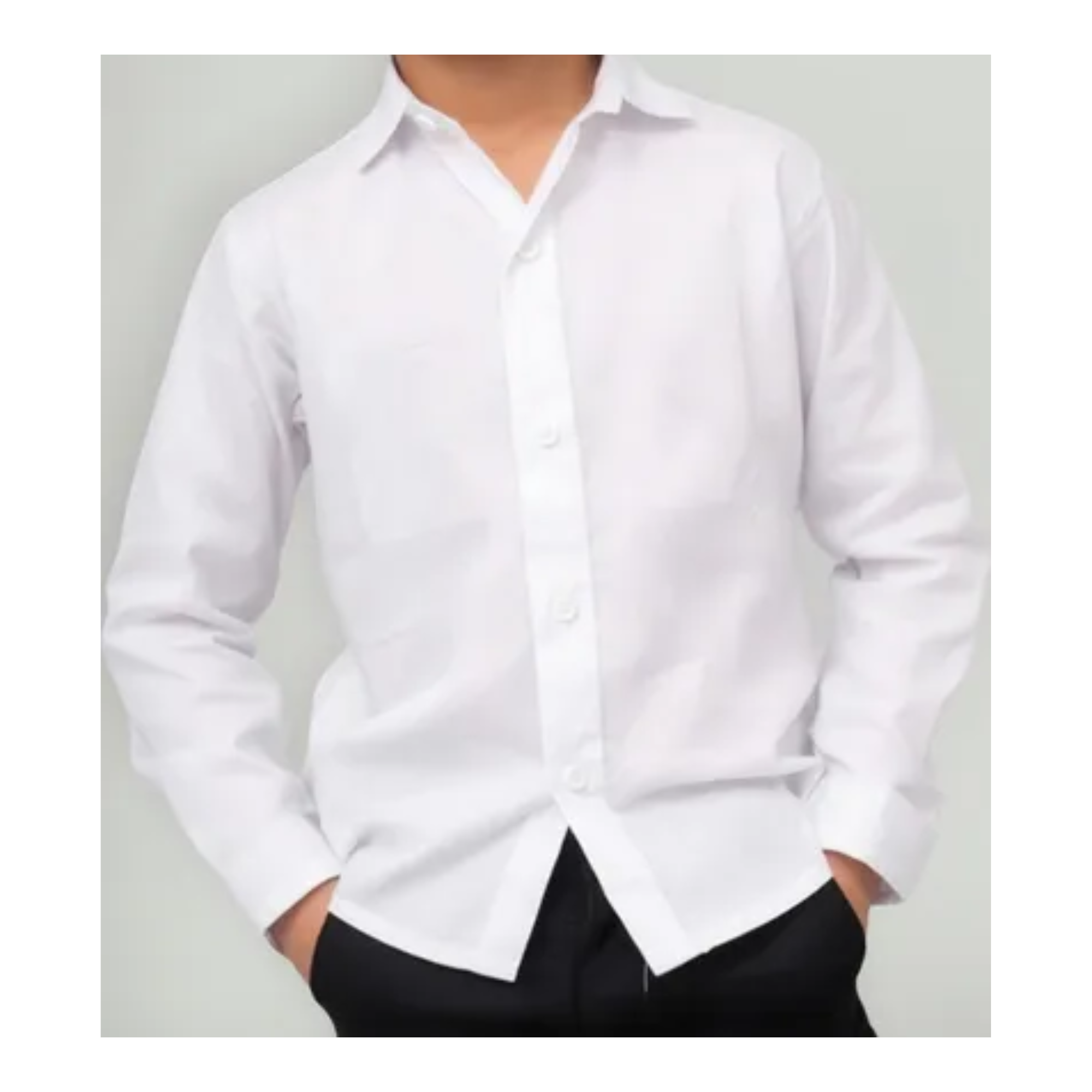 Camisa Escolar Manga Larga Blanca Tamaños y Tallas Infantiles Uniforme para usarse Diario Perfecta para Regreso a Clases