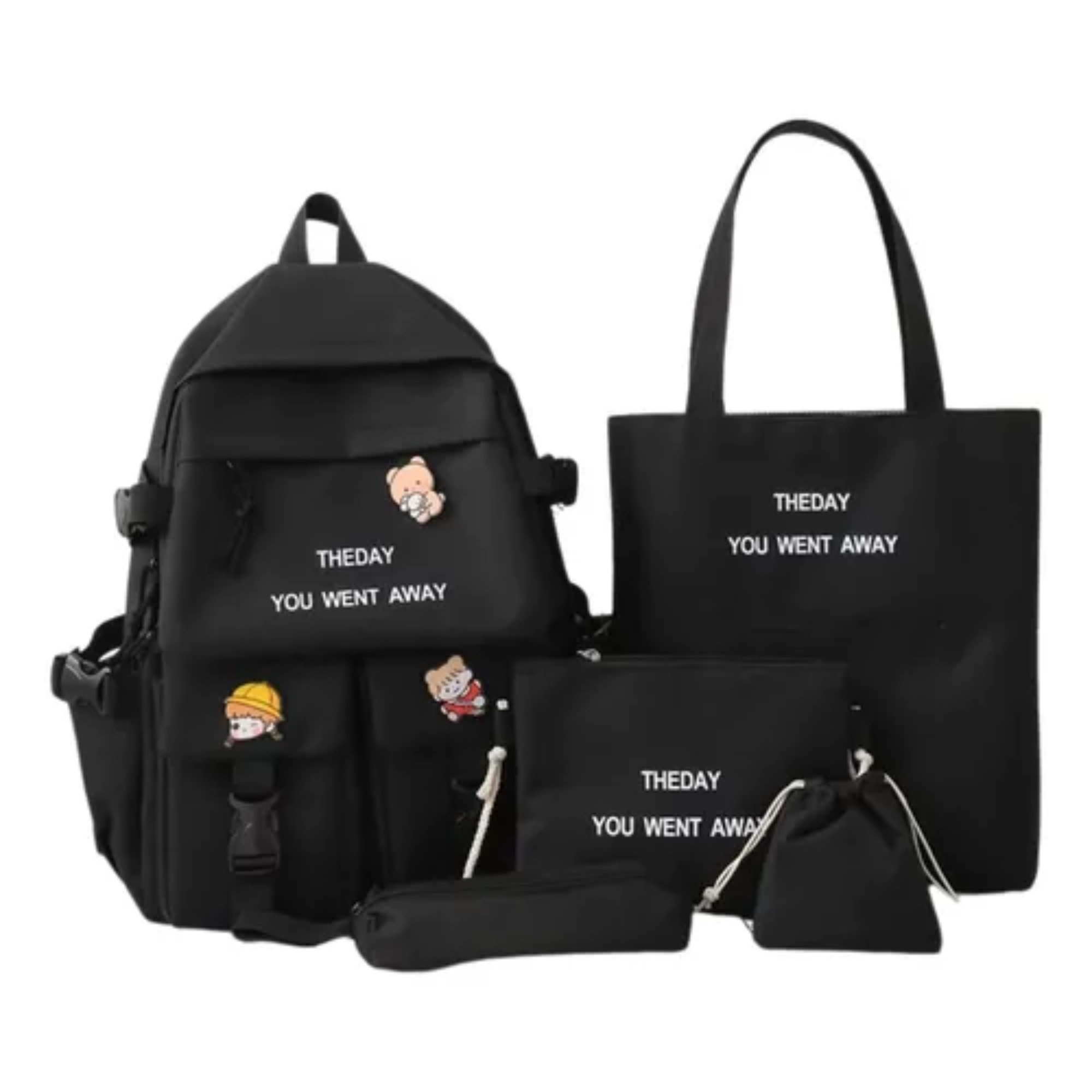 Mochila Coreana 5 En 1 Bolsa Escolar y de Viaje De Genero Musical KPop Versátil con 5 Usos  para Estudiantes y Viajeros