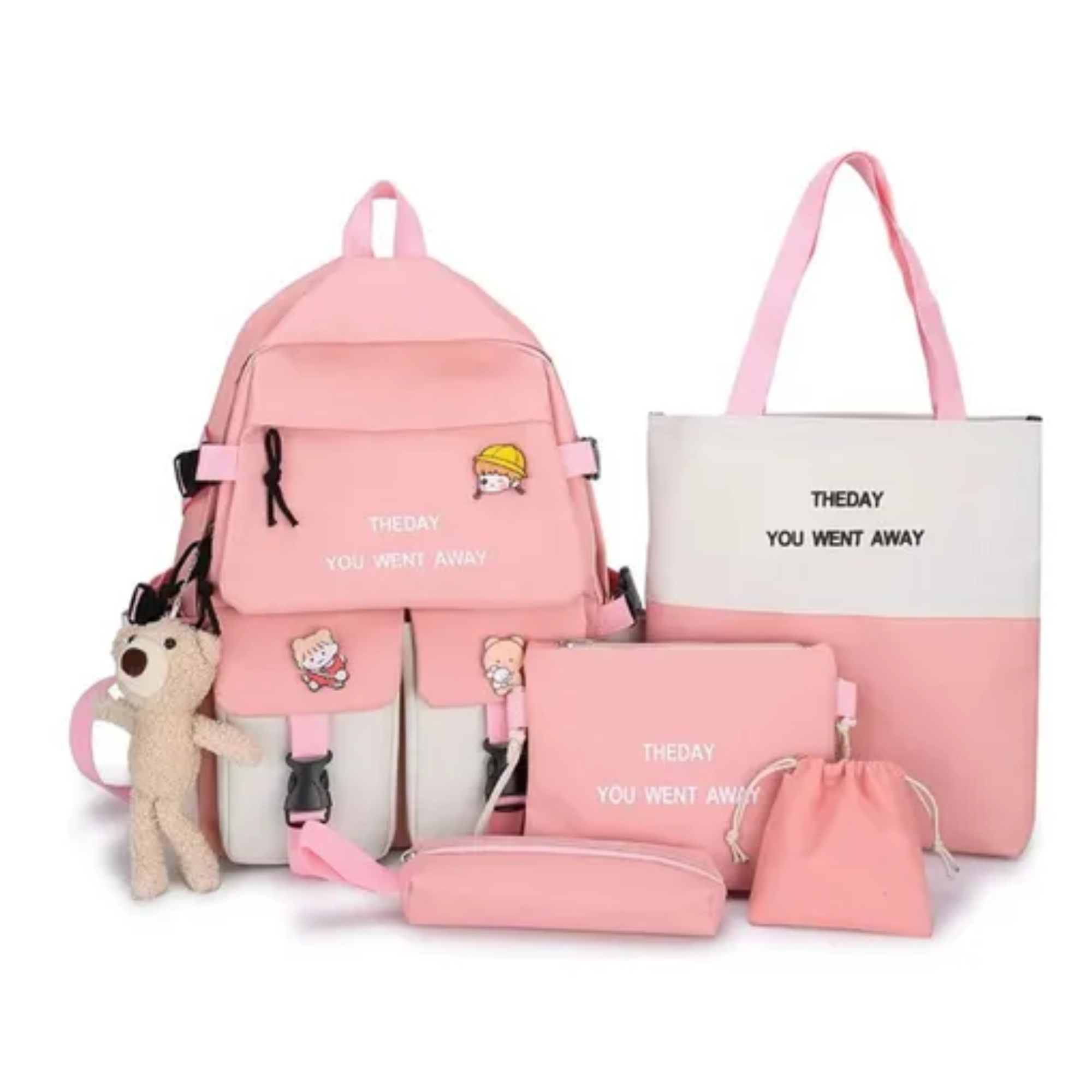 Mochila Coreana 5 En 1 Bolsa Escolar y de Viaje De Genero Musical KPop Versátil con 5 Usos  para Estudiantes y Viajeros