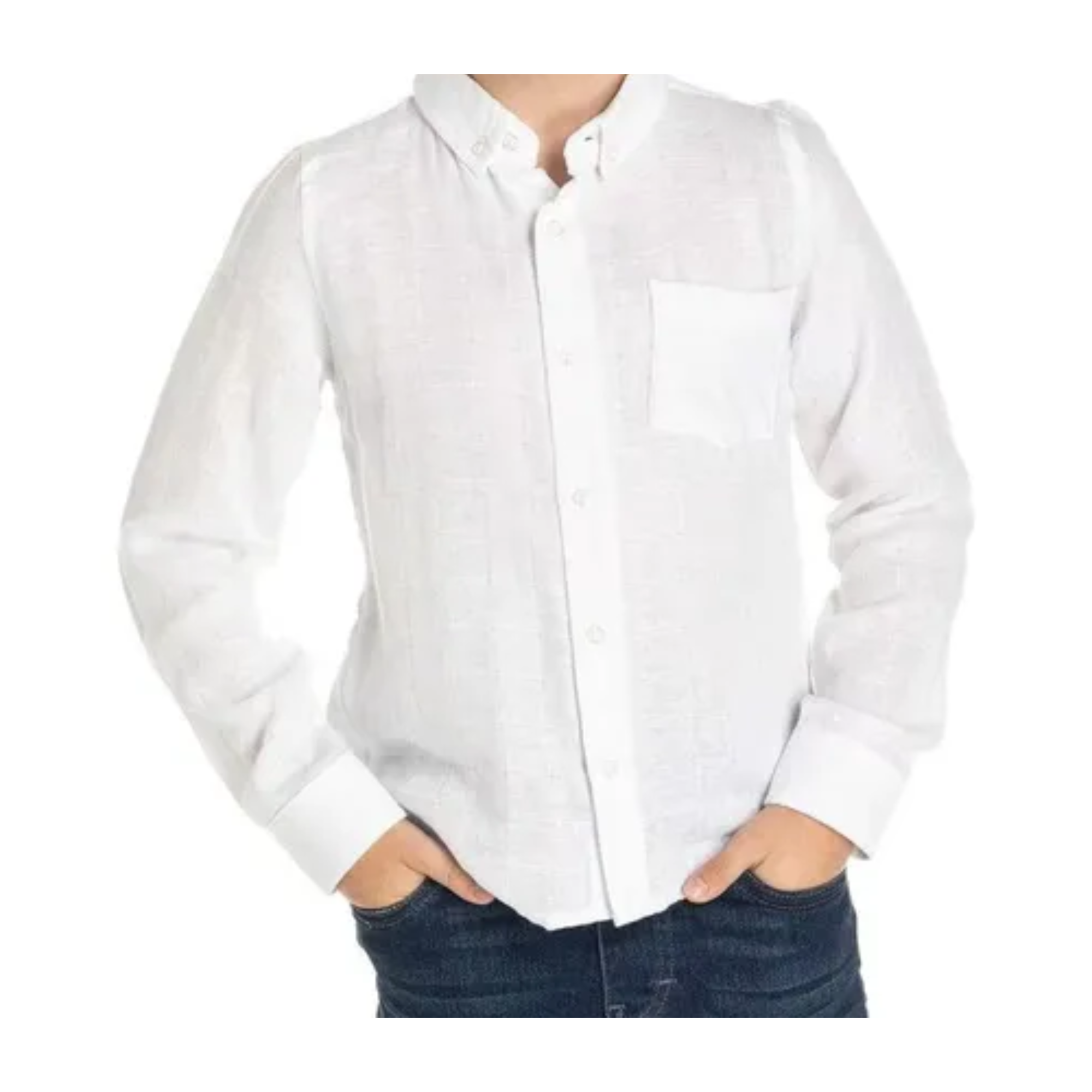 Camisa Escolar Manga Larga Blanca Tamaños y Tallas Infantiles Uniforme para usarse Diario Perfecta para Regreso a Clases