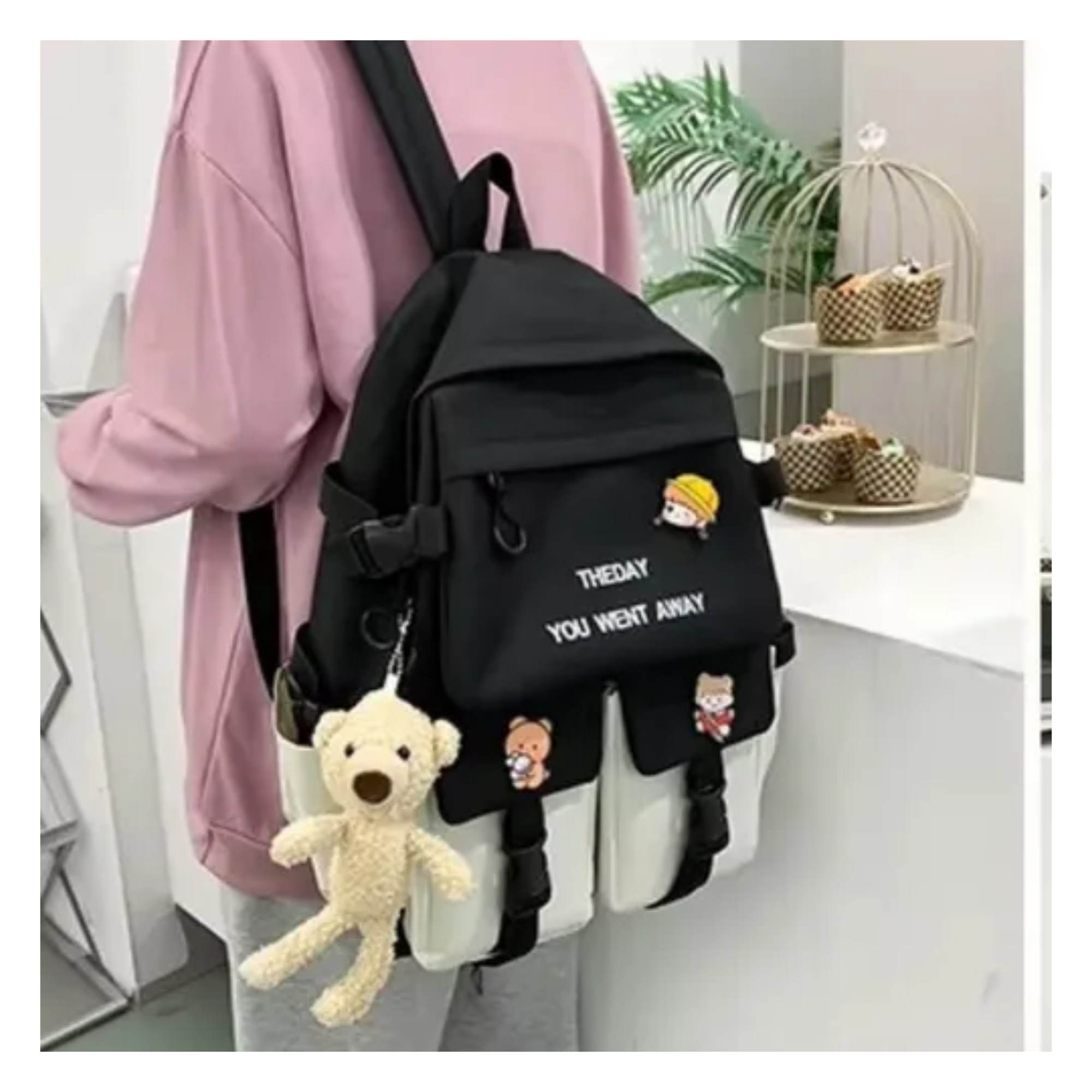 Mochila Coreana 5 En 1 Bolsa Escolar y de Viaje De Genero Musical KPop Versátil con 5 Usos  para Estudiantes y Viajeros