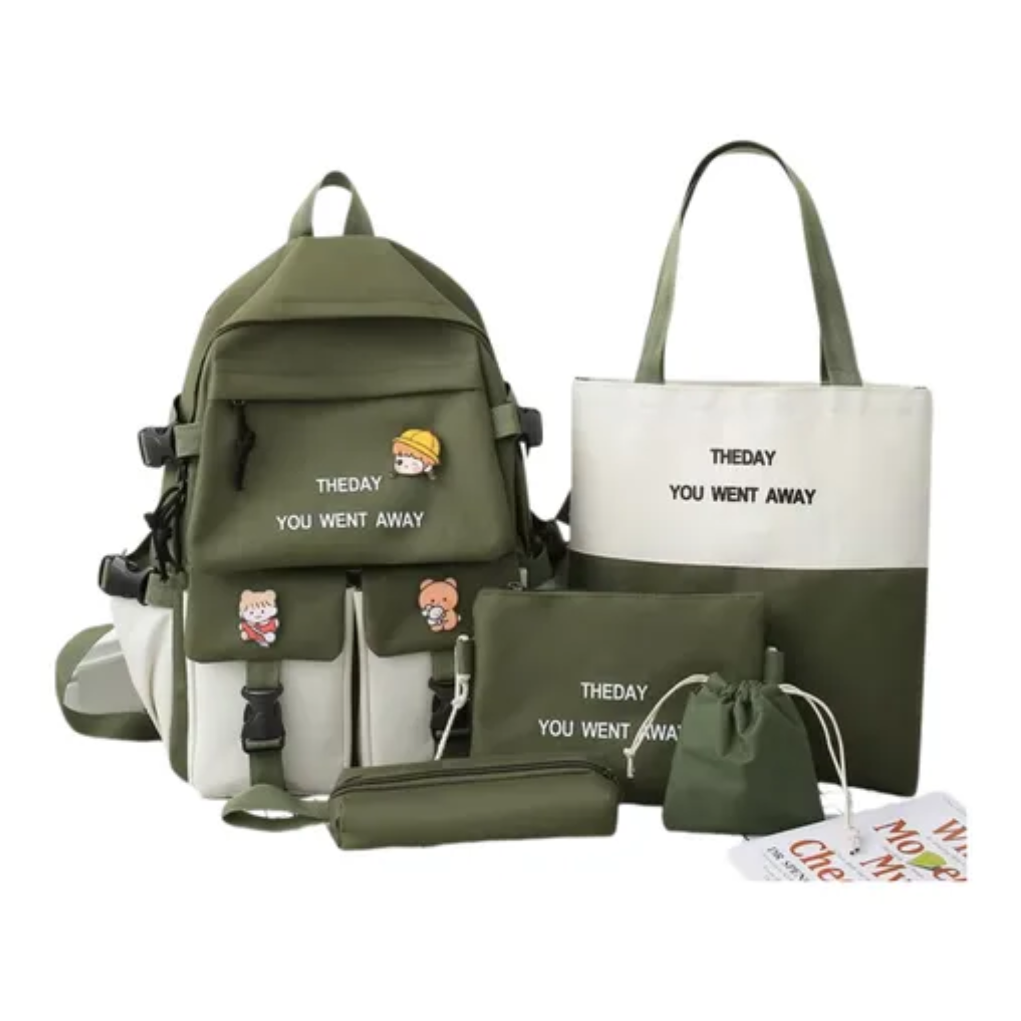 Mochila Coreana 5 En 1 Bolsa Escolar y de Viaje De Genero Musical KPop Versátil con 5 Usos  para Estudiantes y Viajeros