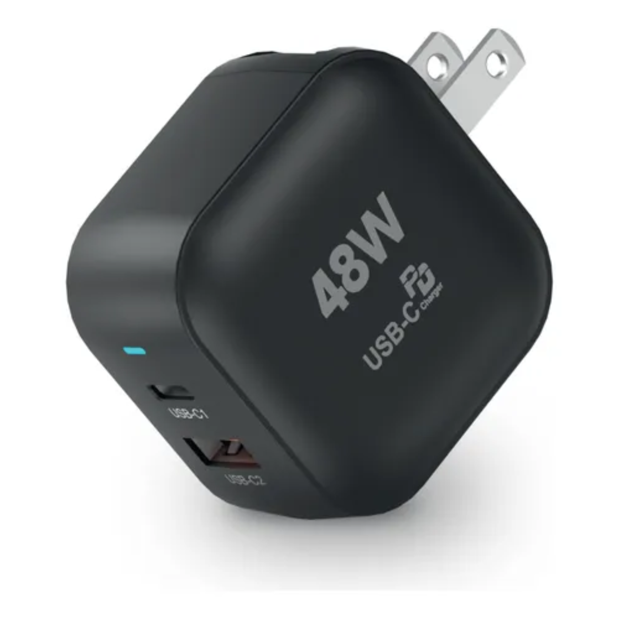 Cubo Adaptador De Corriente Power Cube 48w Cargador Carga Ultra Rápida Pd Qc Gan, 2 Puertos, Usb-c, Usb-a,