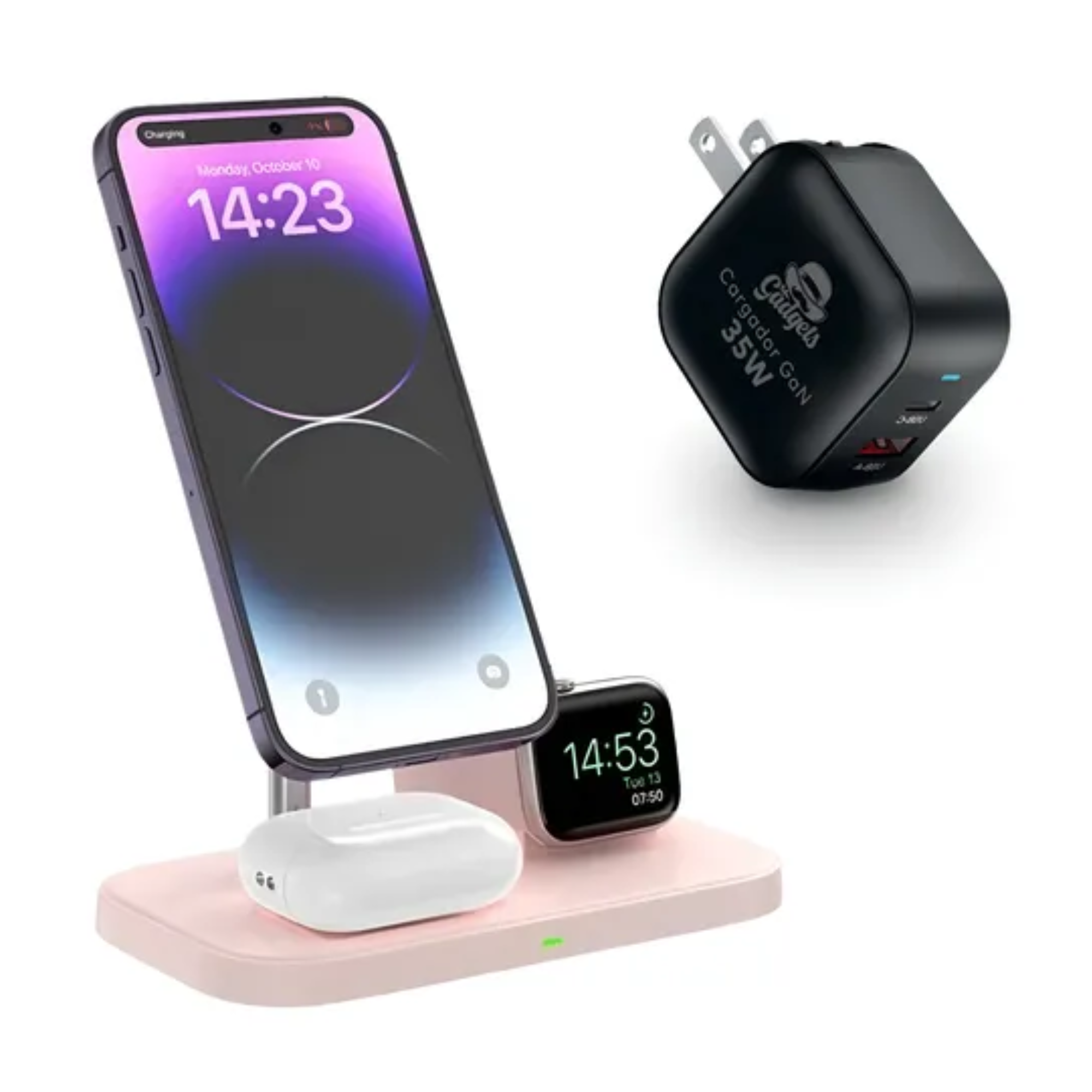 Cargador Inalámbrico En Cubo 35w Compatible Para iPhone