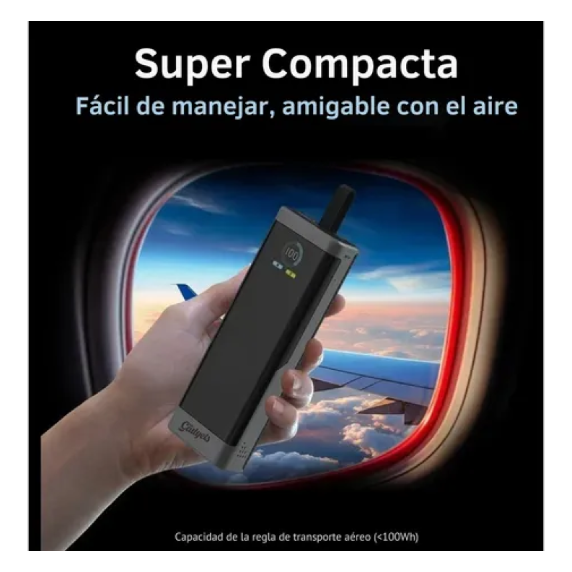 Power Bank 20,000mah 45w Turbo Power Compacta, Carga Super Rapida, Portatil, Usb-c,, Permitida Vuelos,Negro Espacial.